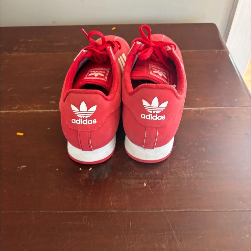 adidas Samoa Red Low-Top Sneakers with White Stripes - Picture 4 of 4